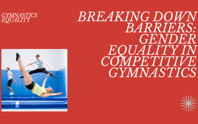 Male and female gymnasts competing together, symbolizing gender equality in gymnastics.